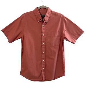 Eddie Bauer Vintage Men's Short Sleeve Casual Button Down Shirt Brick Red Size S